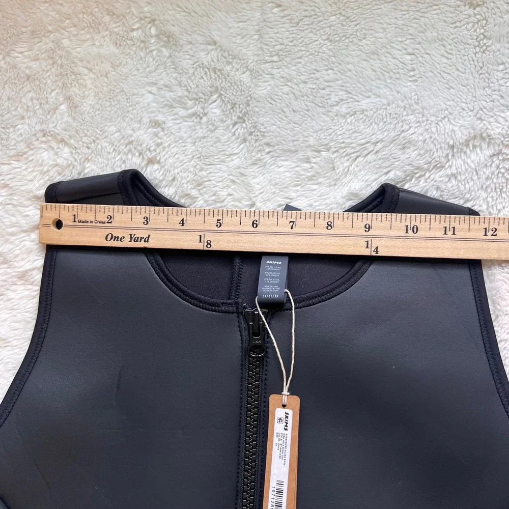 SKIMS Rubberized Scuba Swim High Neck Bikini Top Onyx Black BT-HNK-3160 3X NWT